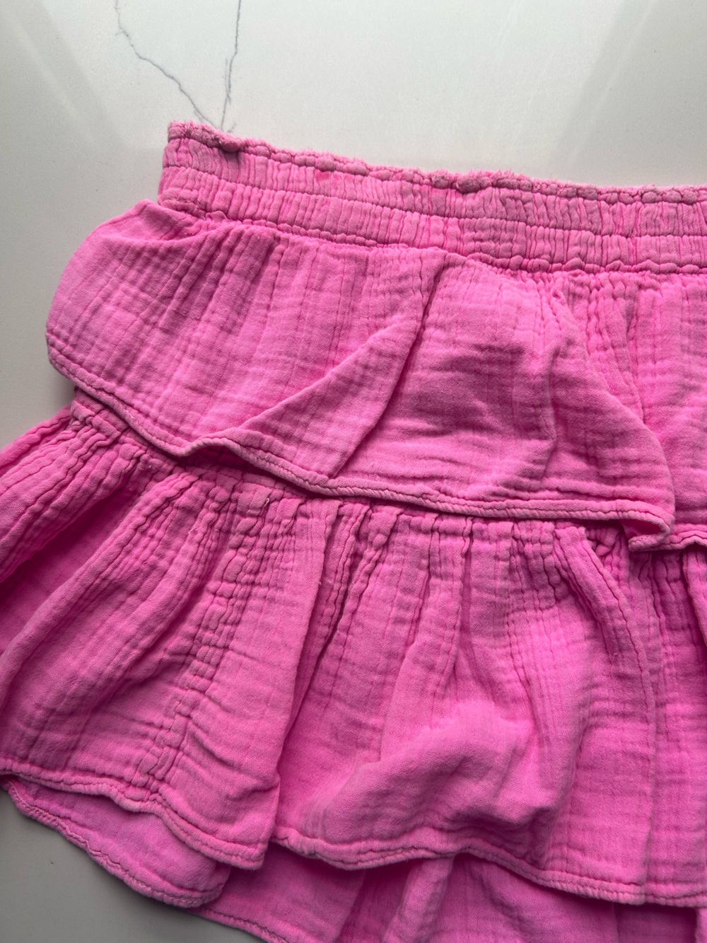 LOVESHACKFANCY PINK 
RUFFLE MINI SKIRT COTTON - Picture 5 of 5